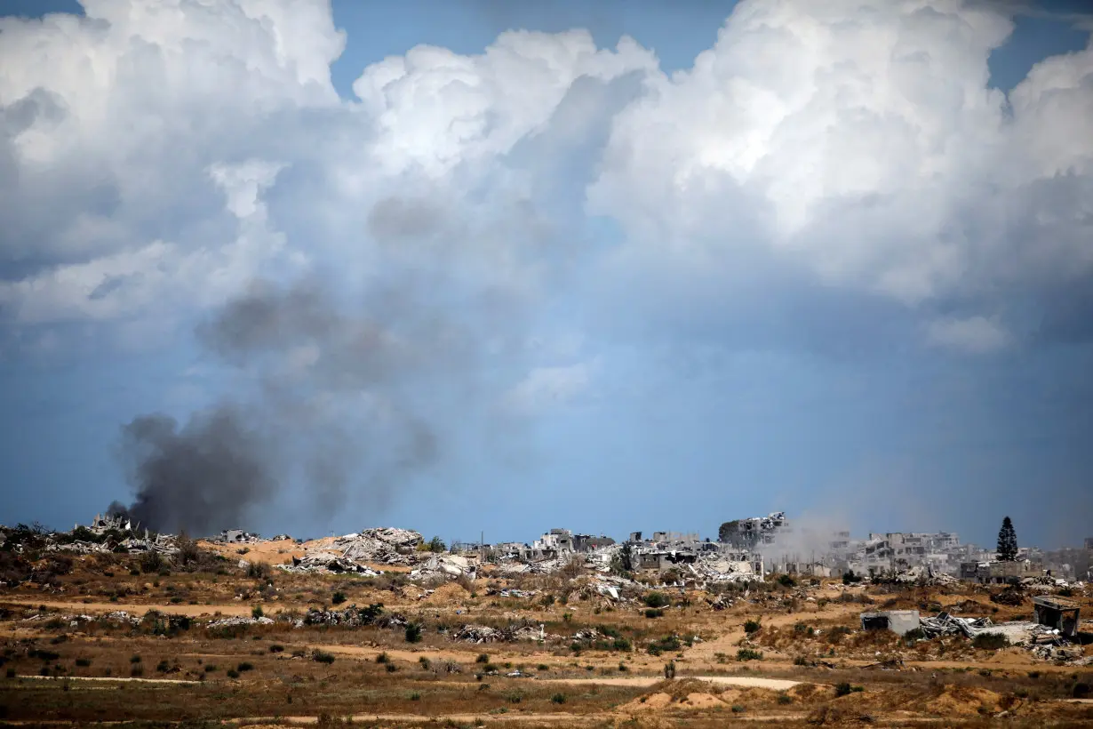 Smoke rises following a strike in Gaza, as seen from the Israeli side of the Israel-Gaza border, amid the Israel-Hamas conflict