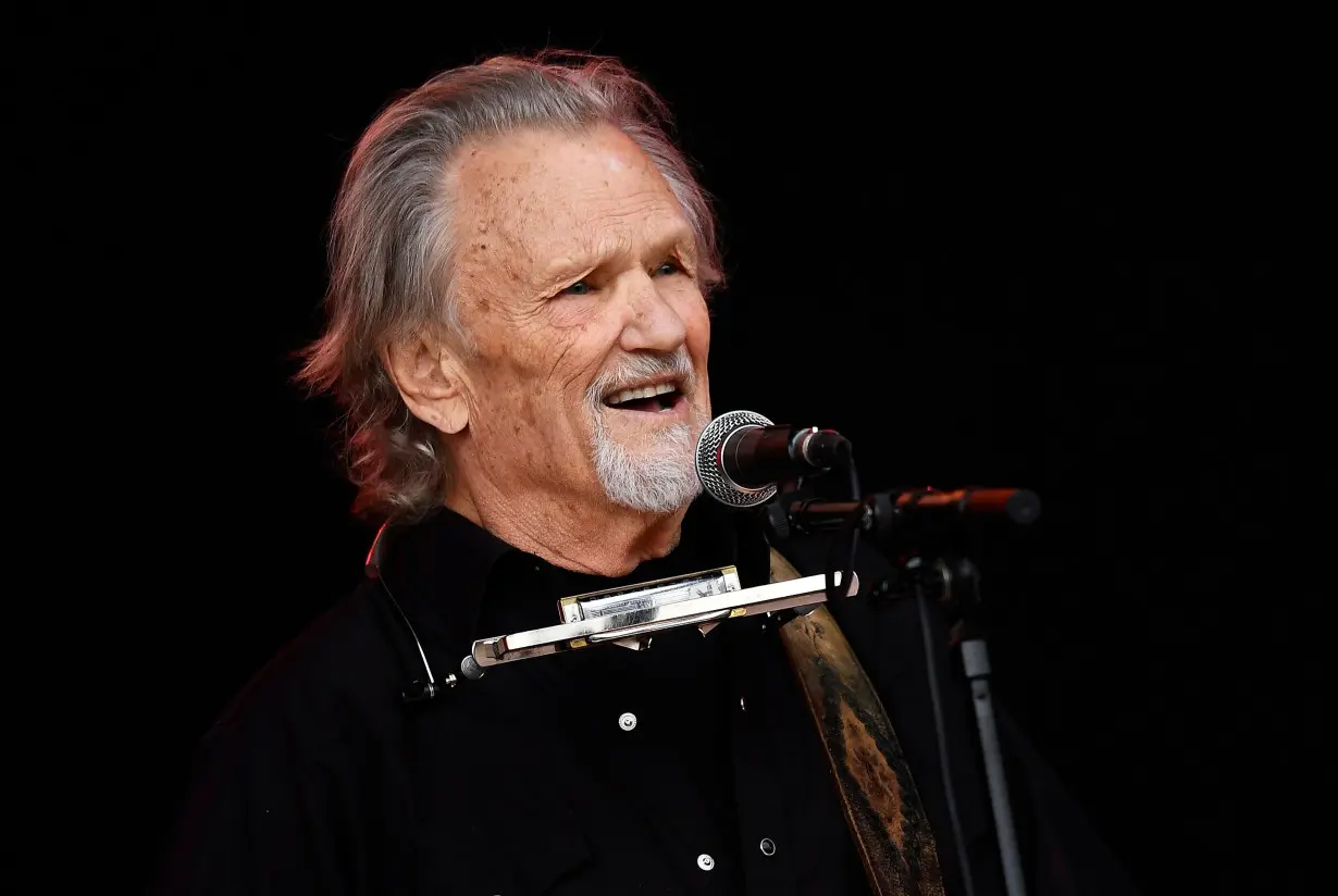 FILE PHOTO: Kris Kristofferson performs on the Pyramid Stage at Worthy Farm in Somerset during the Glastonbury Festival