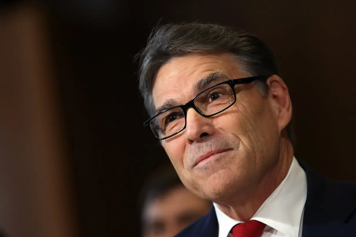 Former Texas Governor Rick Perry testifies before a Senate Energy and Natural Resources Committee hearing on his nomination to be Energy secretary at Capitol Hill in Washington, U.S.