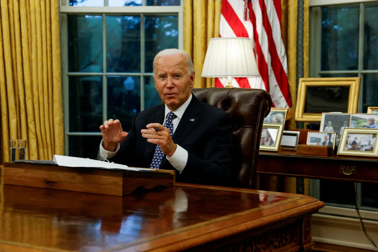 U.S. President Biden provides an update on the Hurricane Helene response and recovery efforts, at the White House