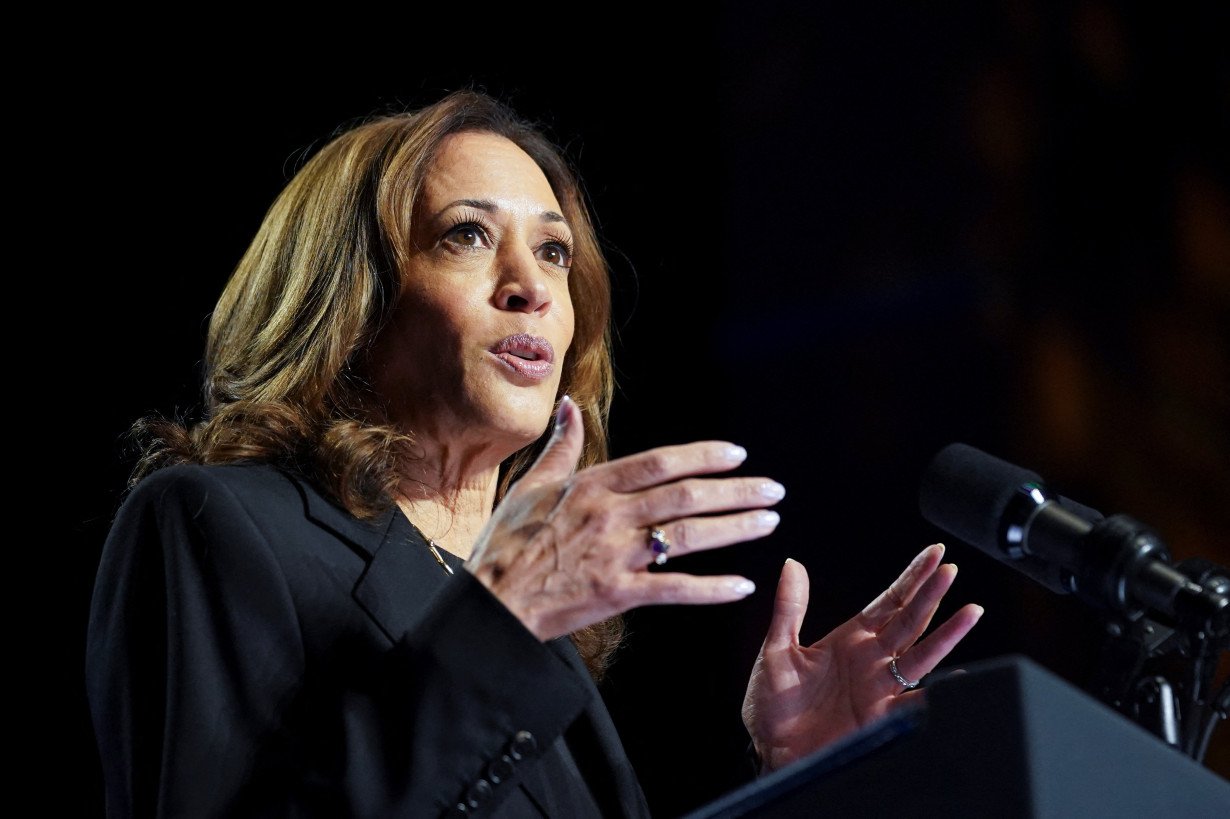 Democratic presidential nominee and U.S. Vice President Kamala Harris holds a campaign event in Pittsburgh