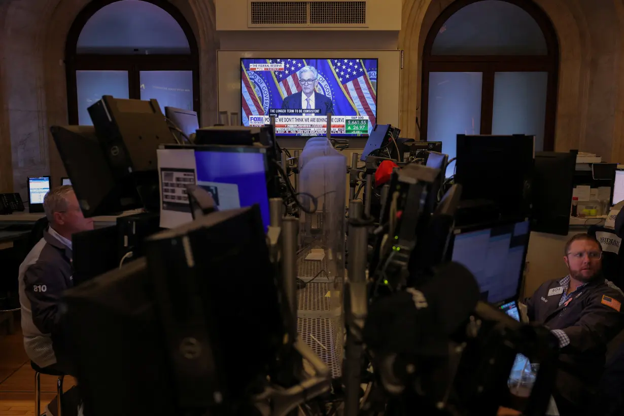 Federal Reserve Chair Jerome Powell interest rate announcement at the New York Stock Exchange (NYSE) in New York City