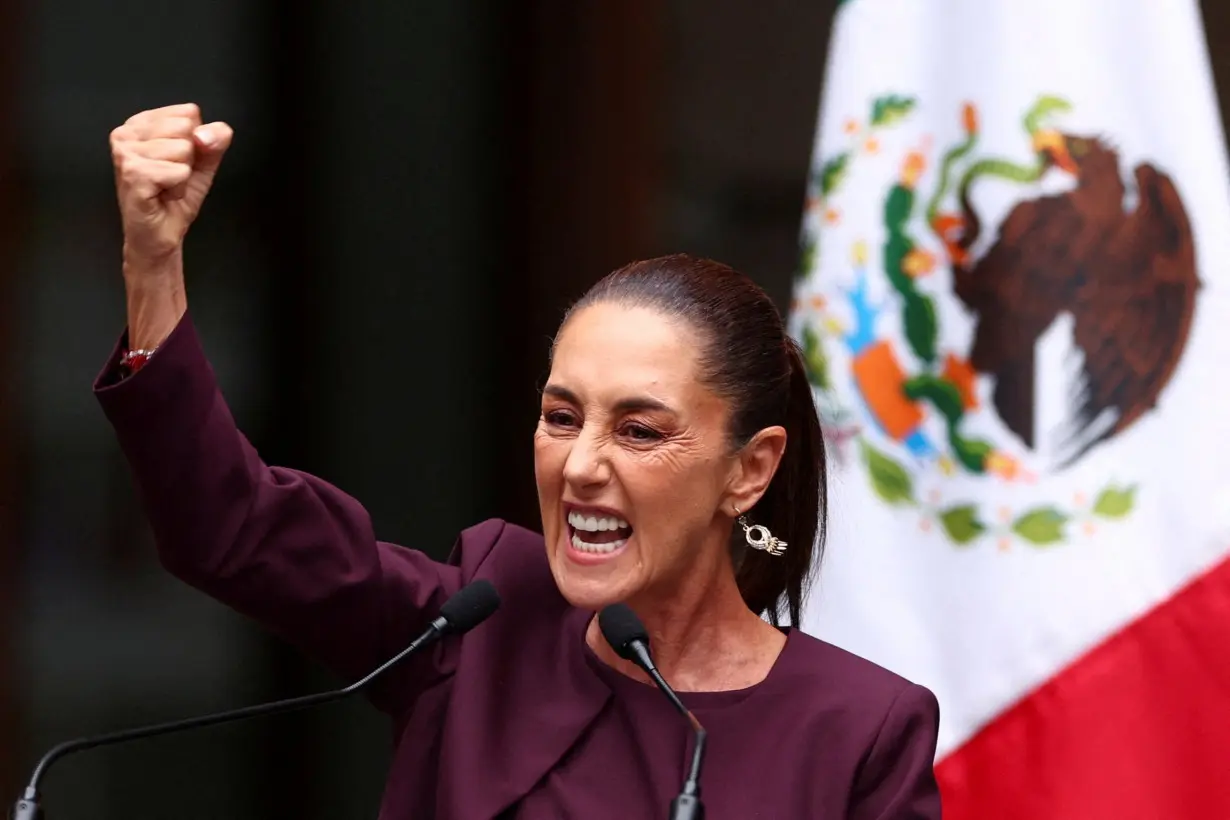 FILE PHOTO: Mexico's President-elect Sheinbaum speaks at inauguration of Museo Vivo in Mexico City