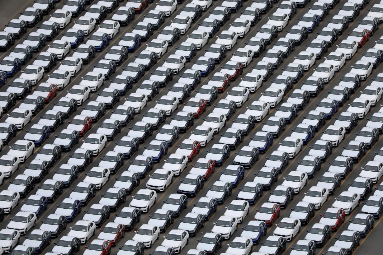 FILE PHOTO: Cars are seen parked at the port in Bayonne, New Jersey