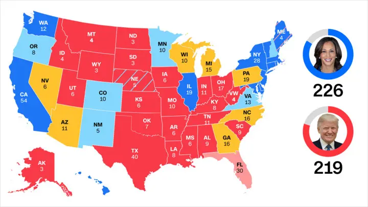 Latest CNN 'Road to 270' map sees small but consequential move in Harris' direction