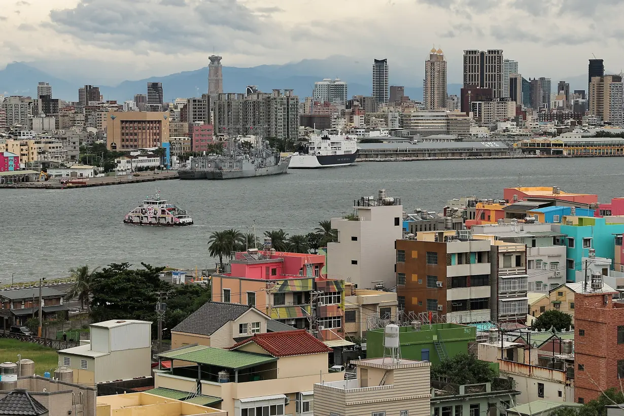 A general view of Kaohsiung before Typhoon Krathon makes landfall in Kaohsiung