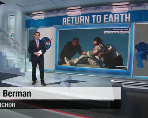 See the moment a NASA astronaut and two cosmonauts return safely to Earth