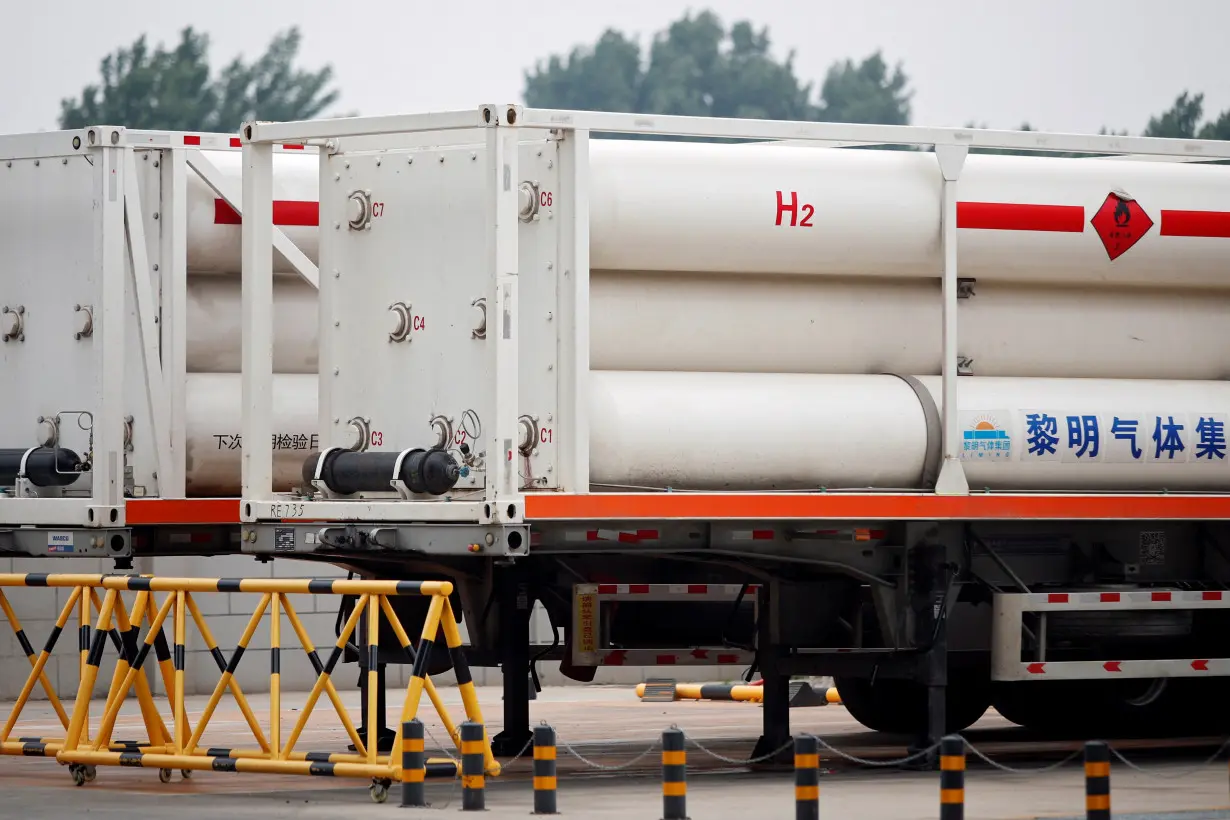 FILE PHOTO: Media tour to a hydrogen energy demonstration zone in Beijing