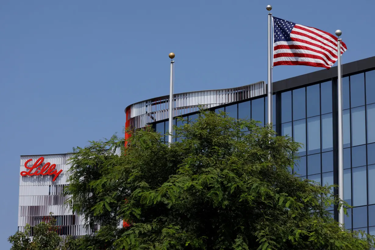 Eli Lilly logo is shown on one of their offices in San Diego