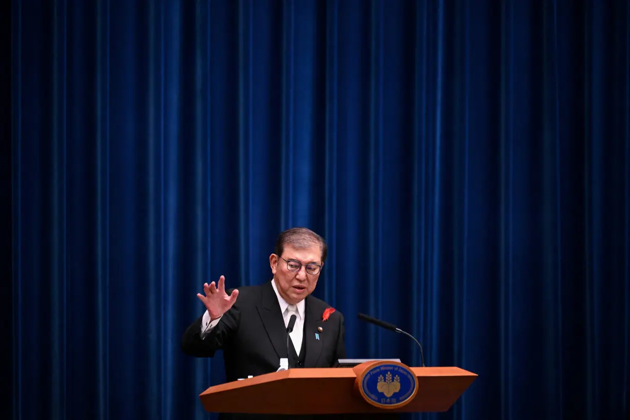 Japan's new PM Shigeru Ishiba attends press conference in Tokyo