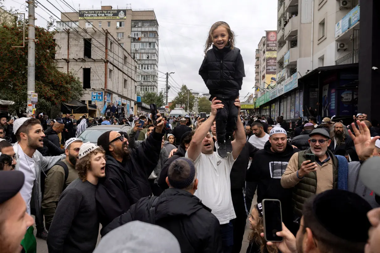 Ultra-Orthodox Jewish pilgrims celebrate Rosh Hashanah near tomb of Rabbi Nachman of Breslov in Uman