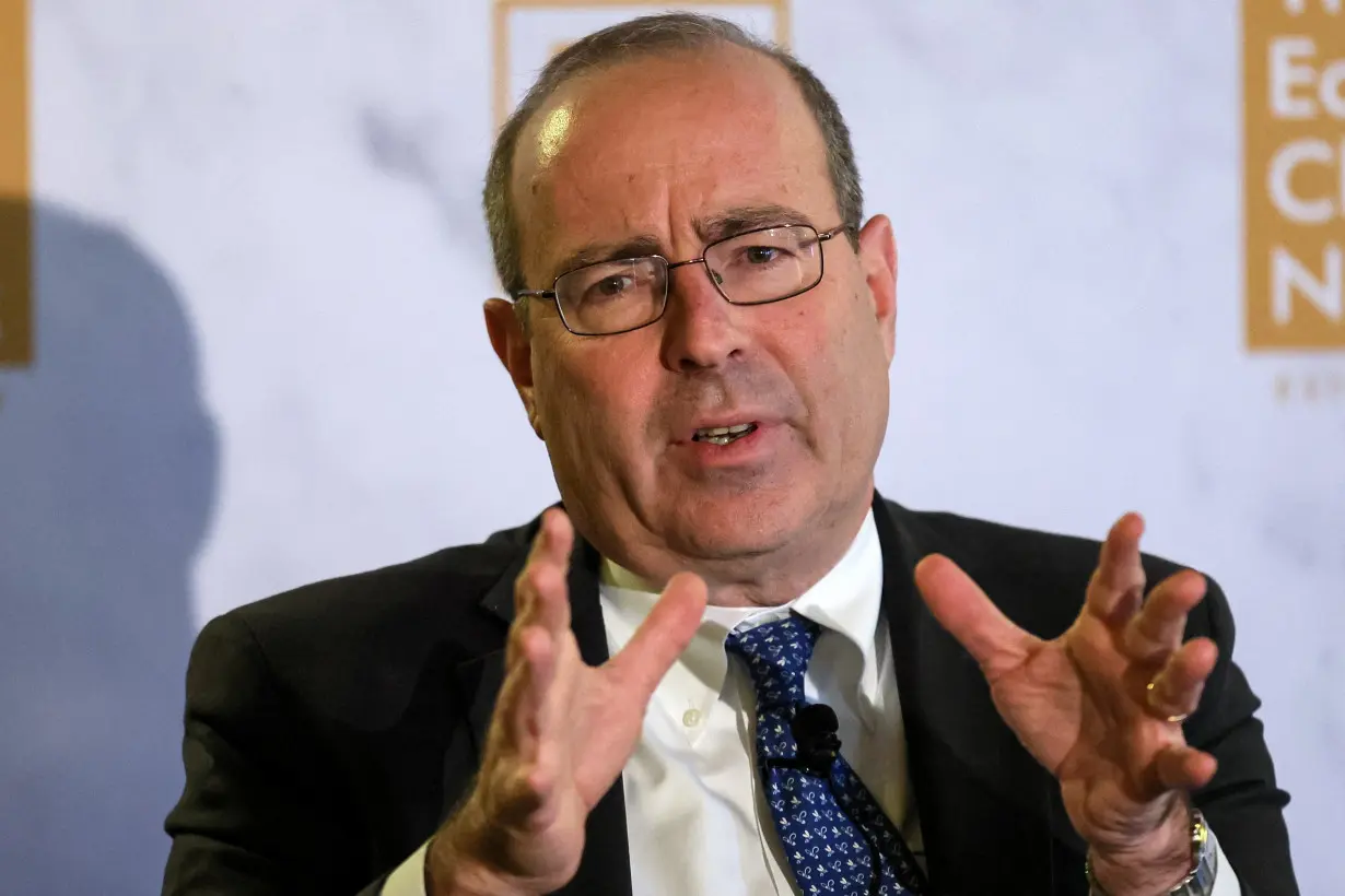 Richmond Federal Reserve Bank president Thomas Barkin speaks to the Economic Club of New York in New York