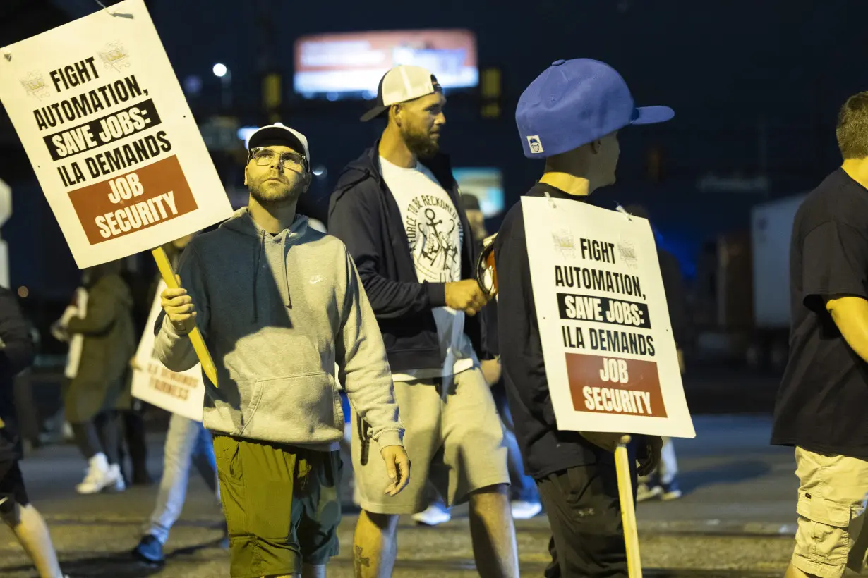 Dockworkers join other unions in trying to fend off automation, or minimize the impact