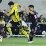 Lionel Messi, Inter Miami win MLS Supporters Shield with 3-2 win at Crew. It's Messi's 46th trophy.