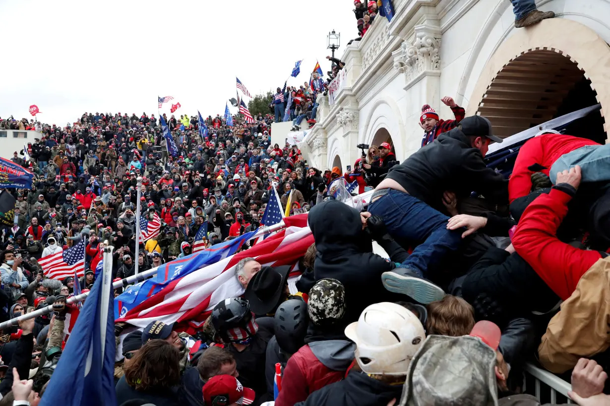 FILE PHOTO: Supporters of U.S. President Donald Trump gather in Washington