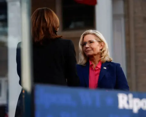 Liz Cheney, campaigning with Harris, says Trump 'not fit to lead'