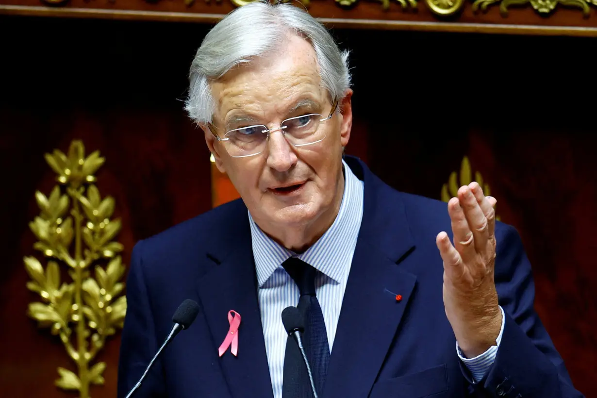 FILE PHOTO: French PM Barnier delivers his general policy speech in front of the parliament in Paris