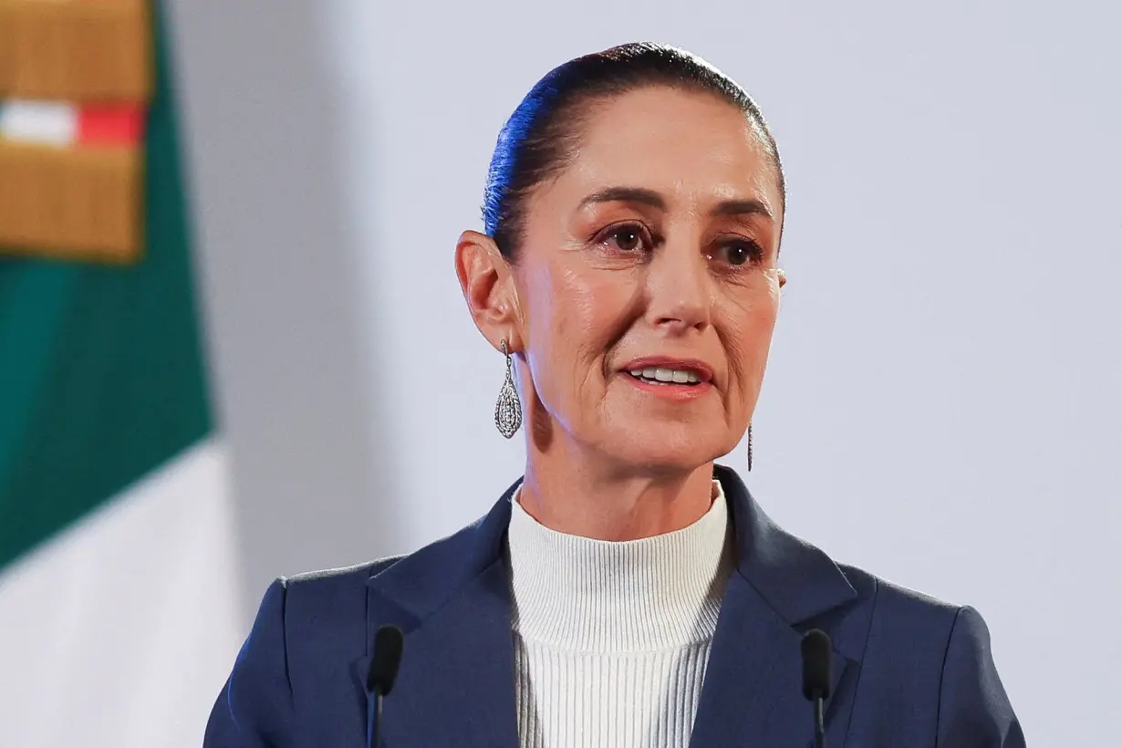 FILE PHOTO: Mexico's President Claudia Sheinbaum holds her first press conference in Mexico City