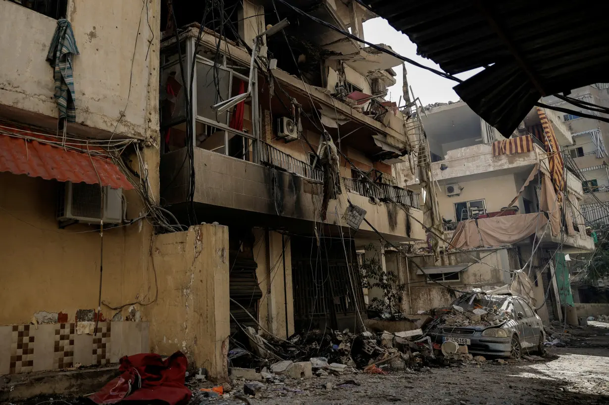 Aftermath of the Israeli strikes in the Chiyah area of Dahiyeh