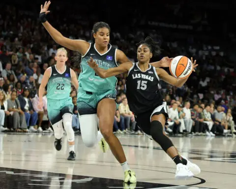 WNBA Playoffs: Las Vegas Aces stave off elimination and keep three-peat hopes alive with win against New York Liberty