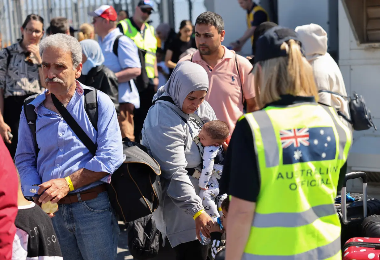 Australian nationals evacuated from Lebanon arrive at Larnaca airport