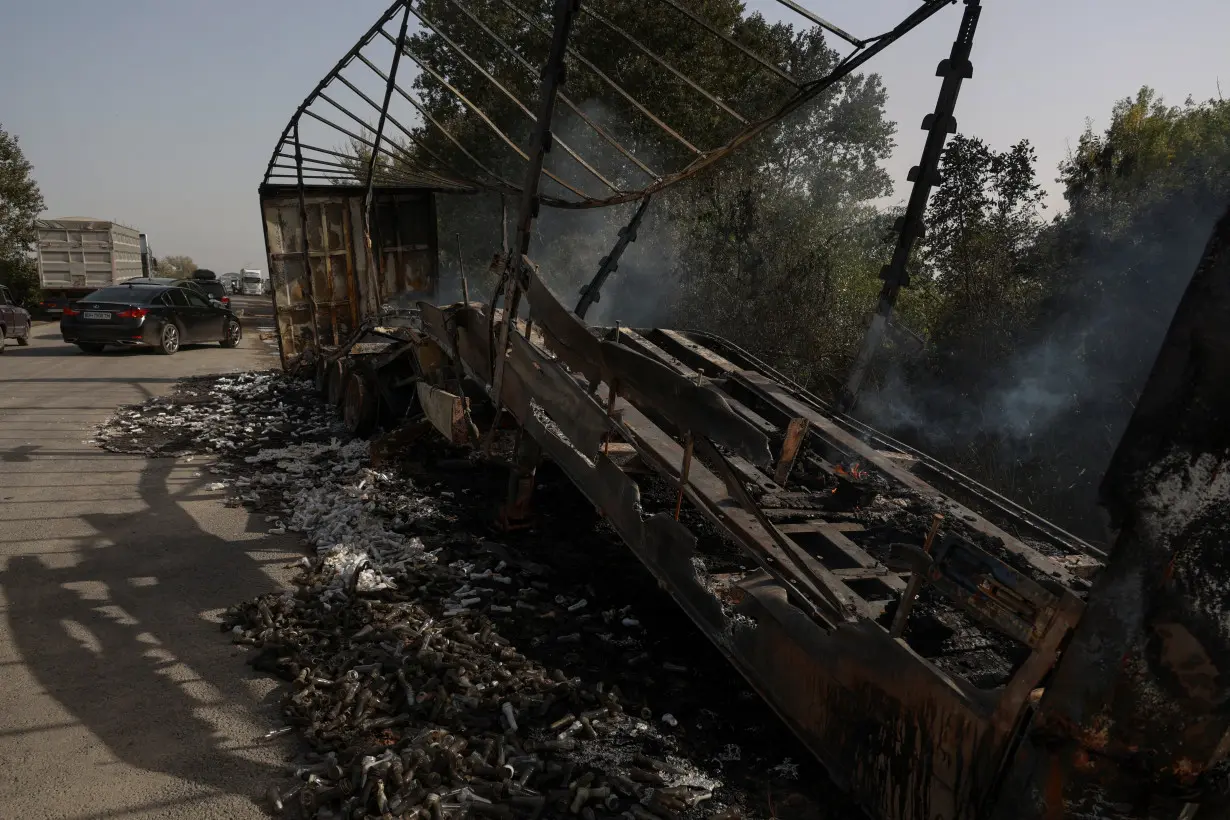 Aftermath of a Russian drone attack in Odesa region