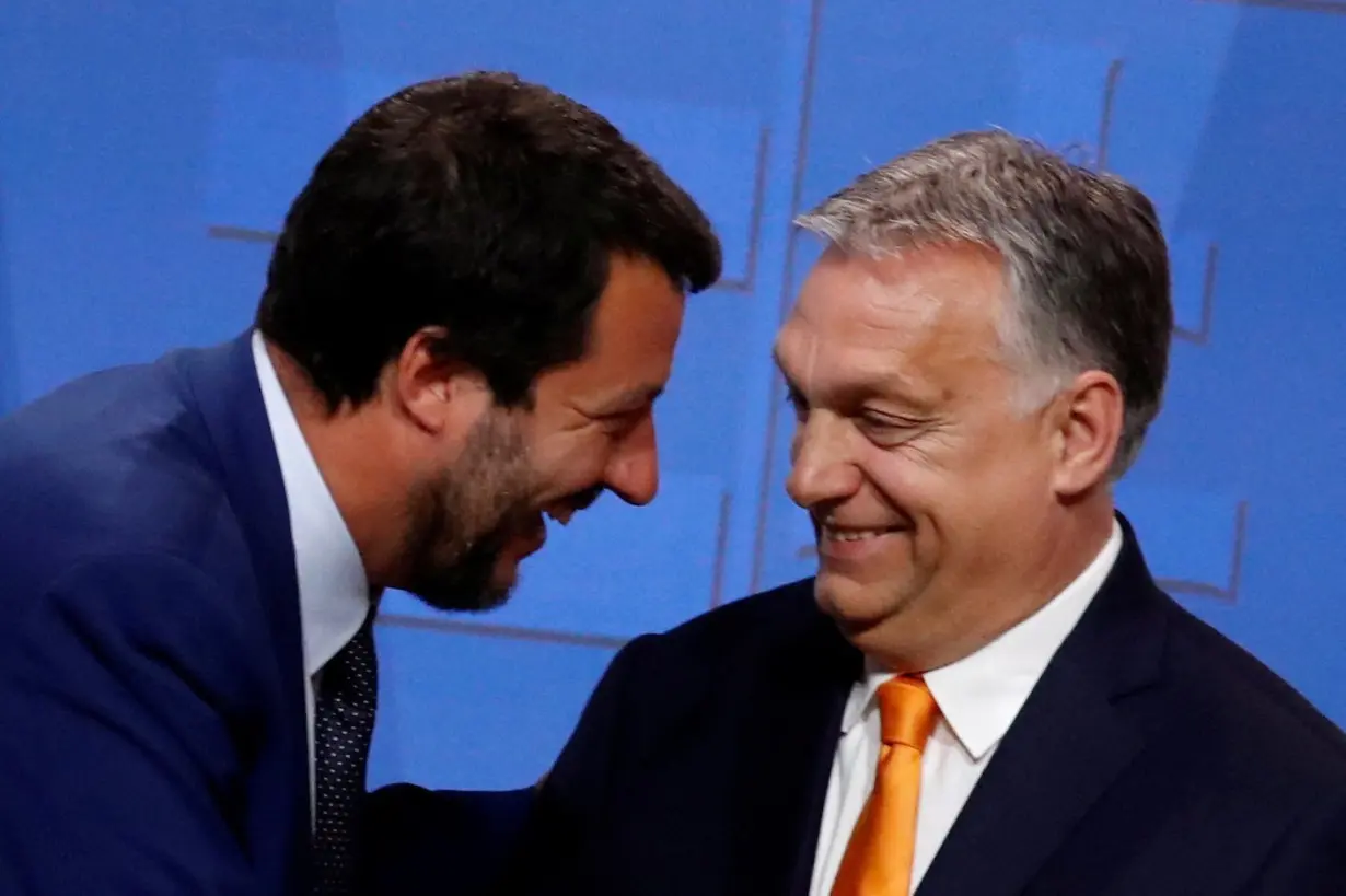 FILE PHOTO: Italian Deputy PM Salvini and Hungarian PM Orban hold a joint news conference in Budapest