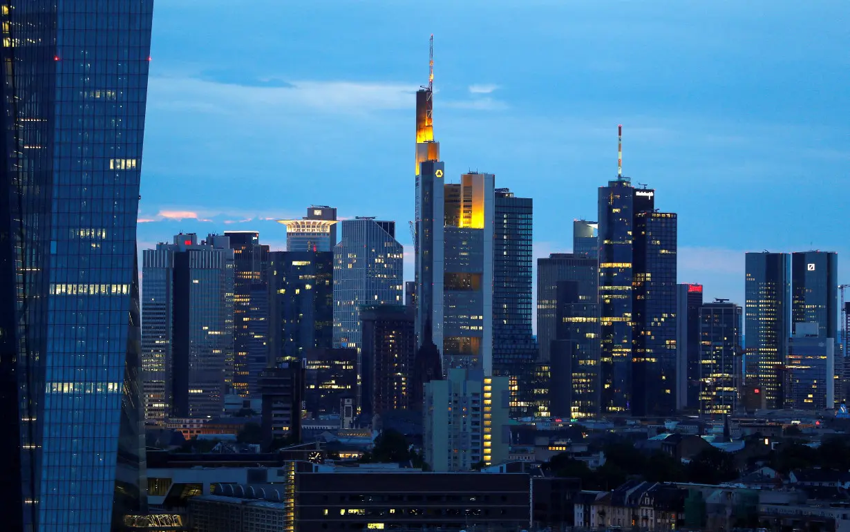 FILE PHOTO: The skyline with its banking district is photographed in Frankfurt