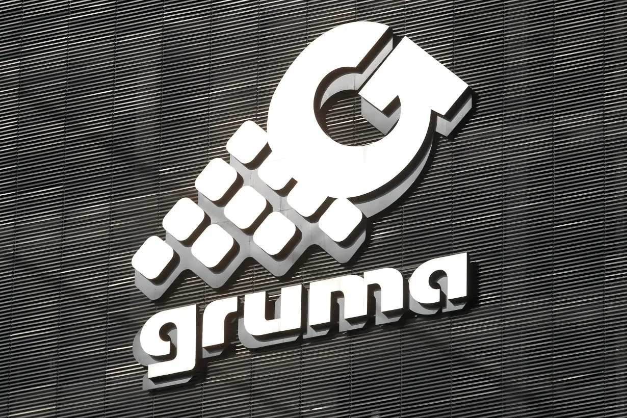 The logo of holding company Gruma, SAB de CV, engaged in corn and flour tortilla production across the world, is pictured at its headquarters in Monterrey