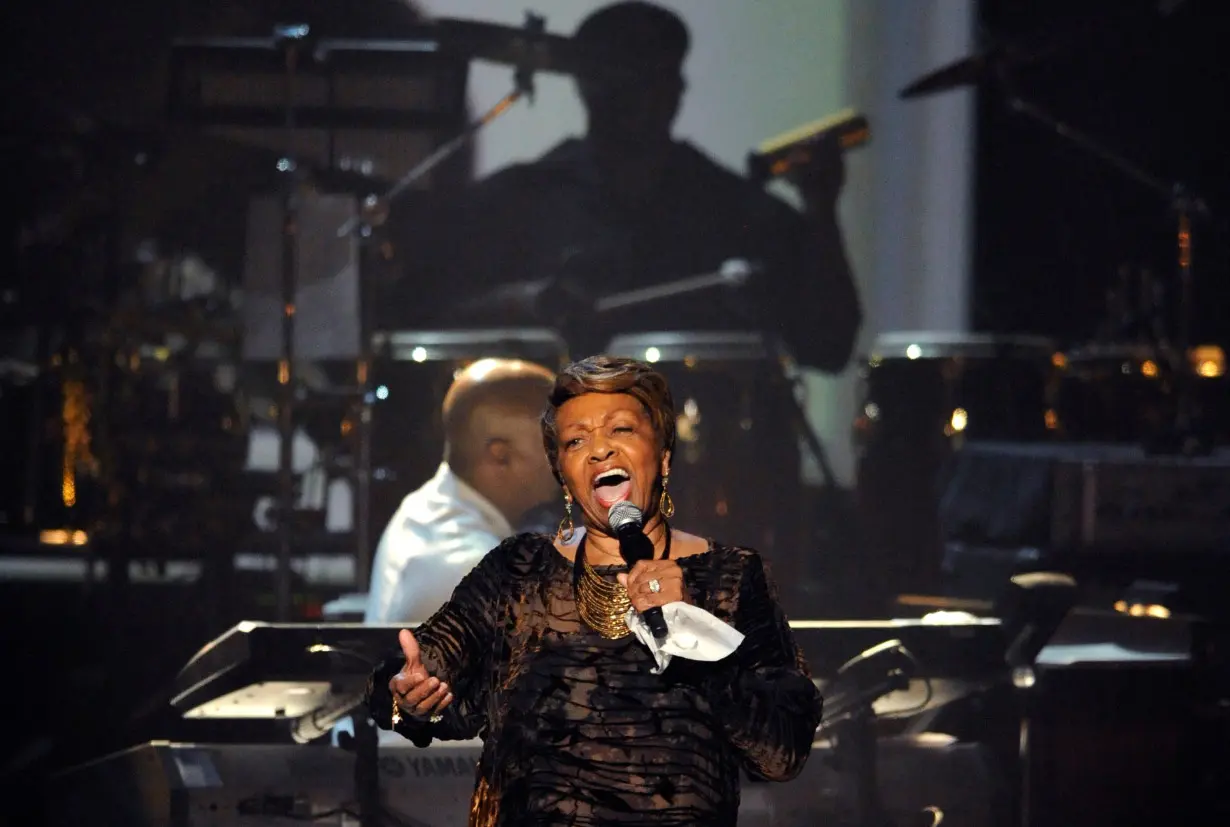 Cissy Houston performs during a tribute to her late daughter, Whitney Houston, at the 2012 BET Awards in Los Angeles