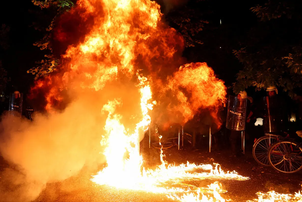 Anti-government protest, in Tirana