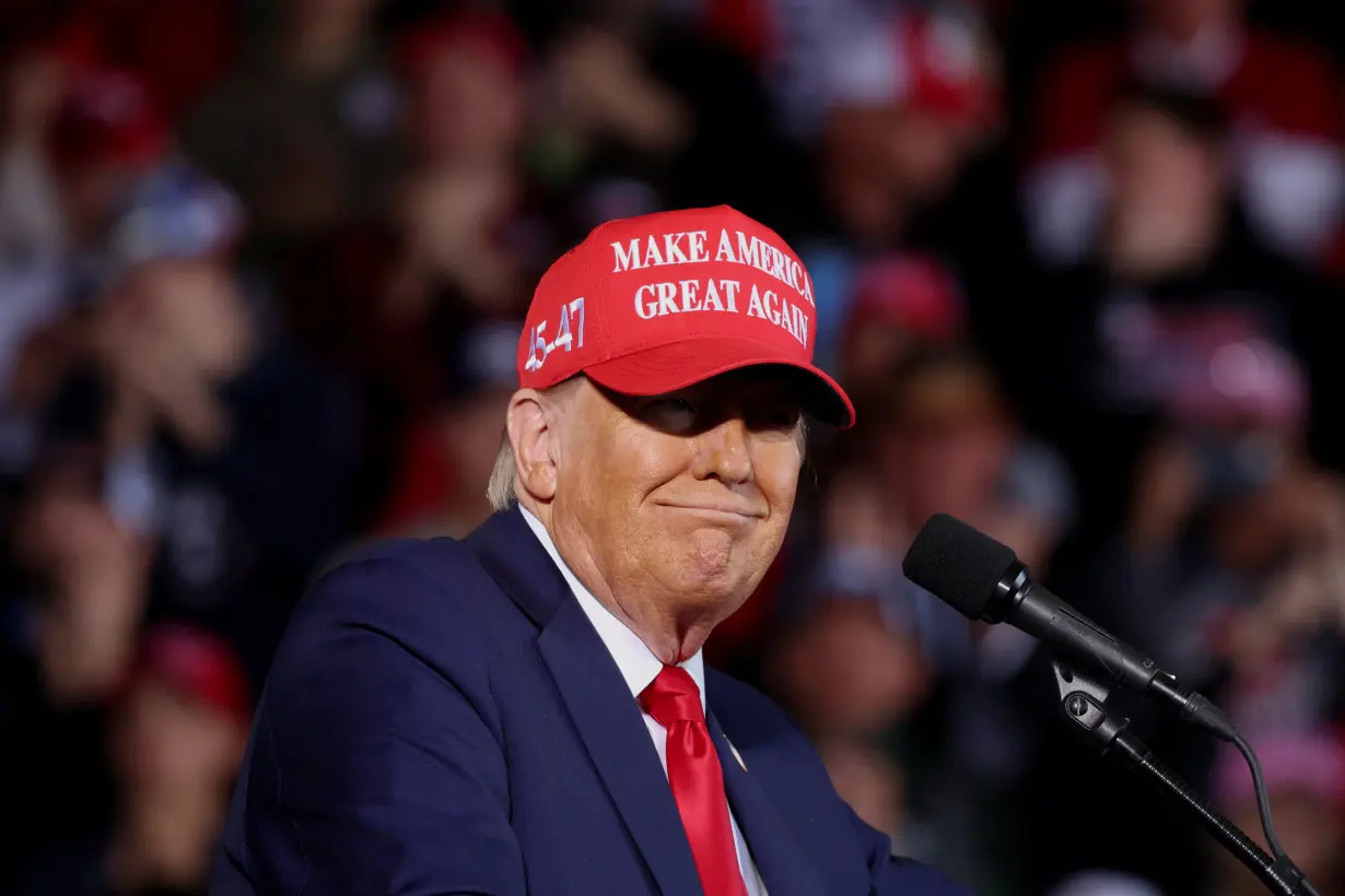 Republican presidential nominee and former U.S. president Donald Trump holds a rally in Juneau