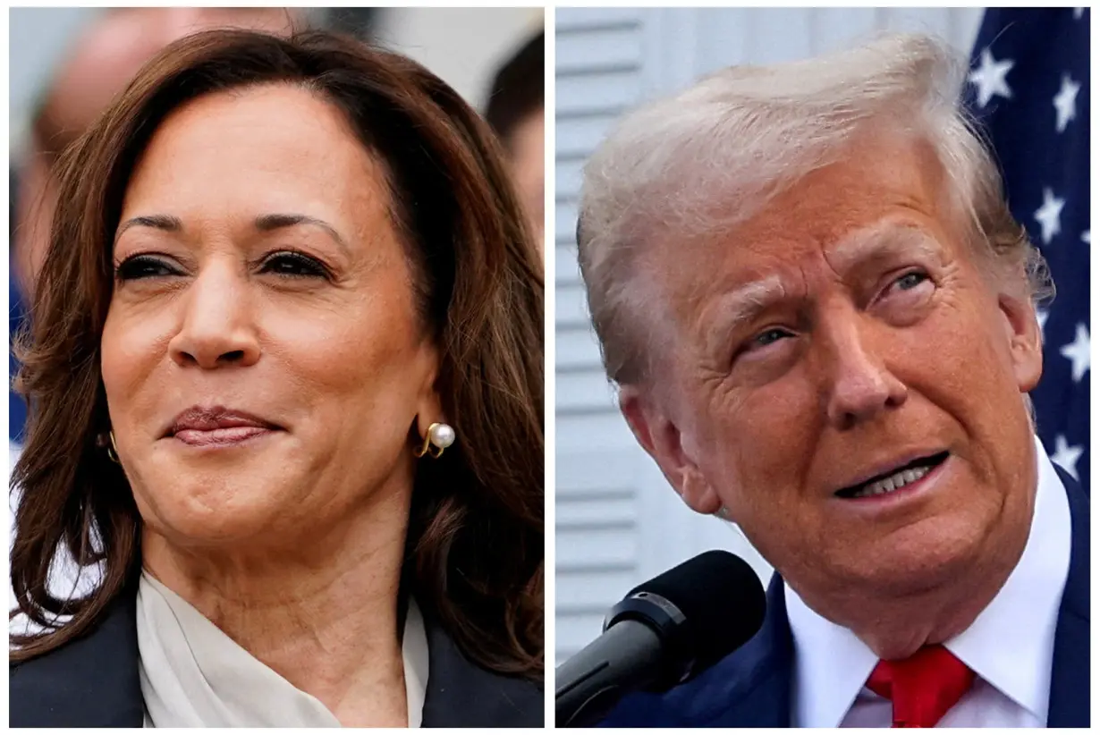 U.S. Vice President Kamala Harris and former U.S. President Donald Trump in combo photograph