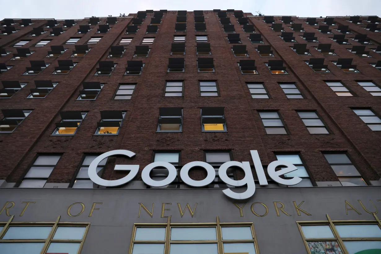 FILE PHOTO: The logo for Google LLC is seen at their offices in Manhattan, New York City