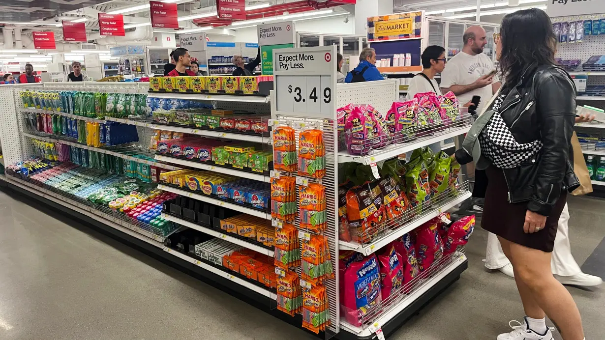 People shop inside a Target store at Manhattan, in New York City