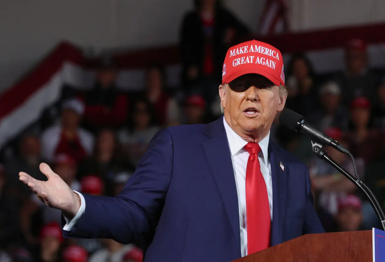 Republican presidential nominee and former U.S. president Donald Trump holds a rally in Juneau