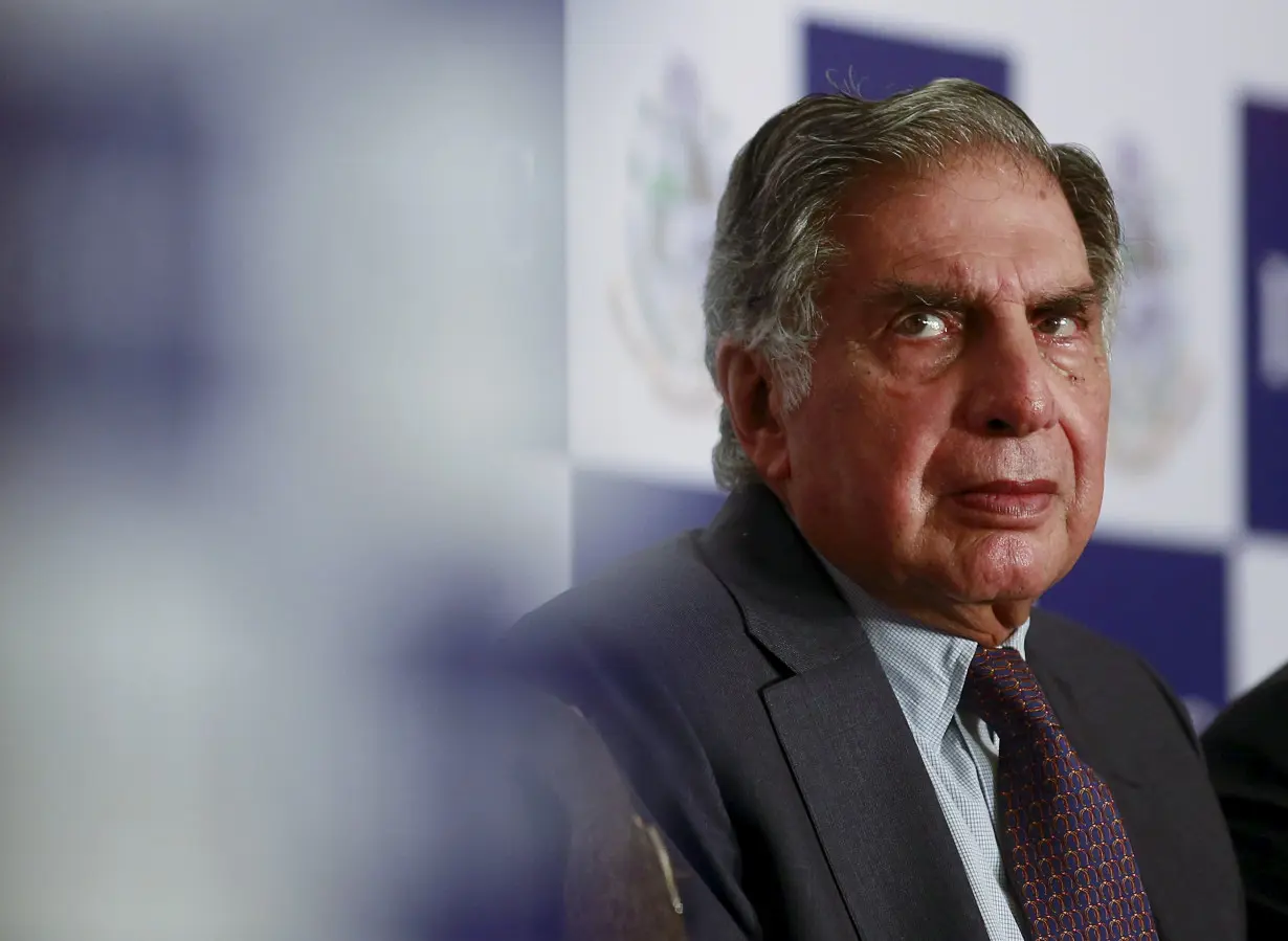 Tata Group Chairman Emeritus Ratan Tata attends a panel discussion during the annual general meeting of Indian Merchants' Chamber in Mumbai