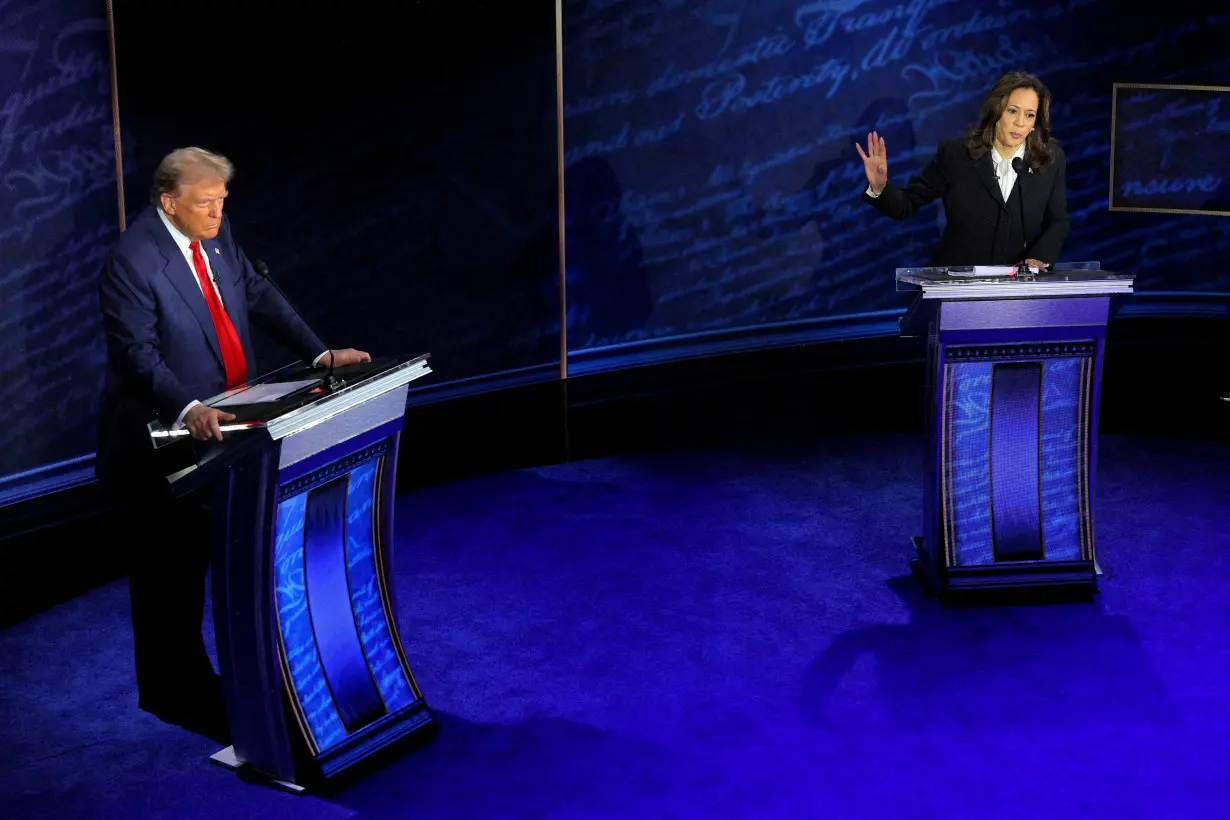 FILE PHOTO: Harris-Trump presidential debate hosted by ABC in Philadelphia, Pennsylvania