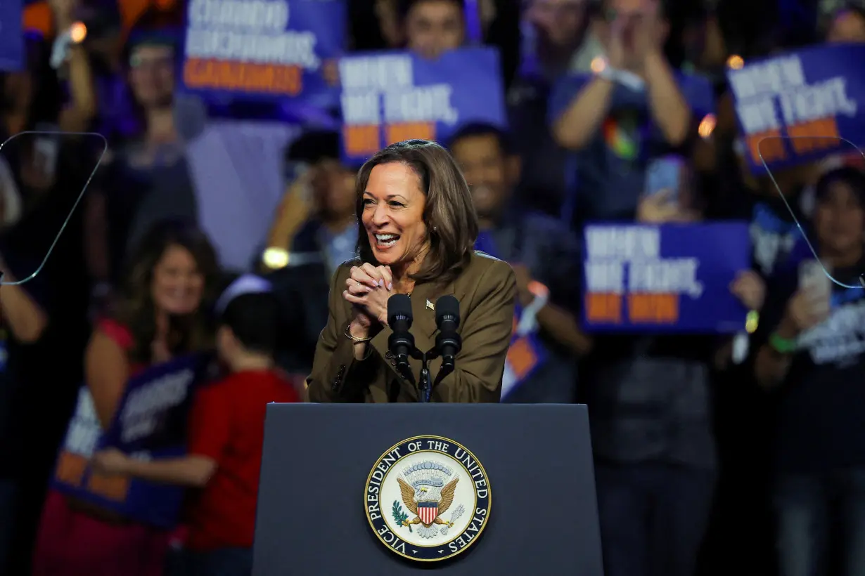 Democratic presidential nominee and U.S. Vice President Harris holds campaign event, in Las Vegas