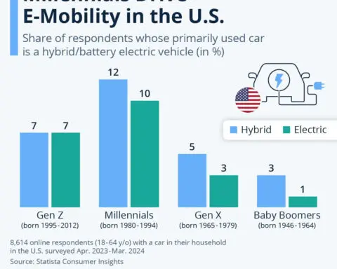 Which generations are the most and least obsessed with electric cars?