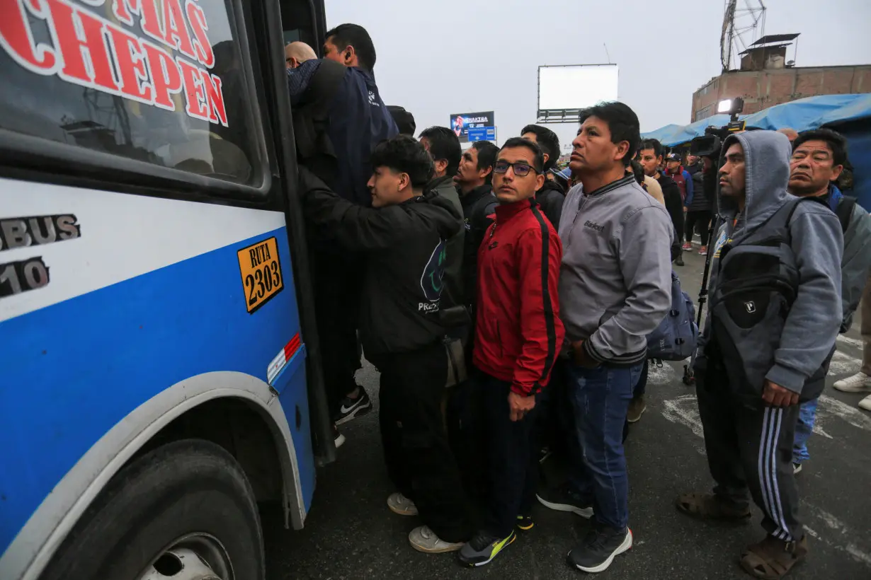 Public transit companies hold a strike to demand more action against rising crime and extortion , in Lima