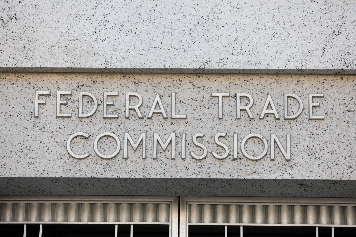 Signage is seen at the Federal Trade Commission headquarters in Washington, D.C.