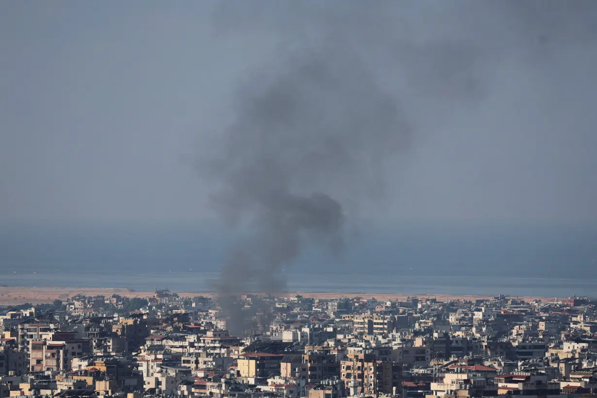 Smoke rises over Beirut's southern suburbs after Israeli air strikes