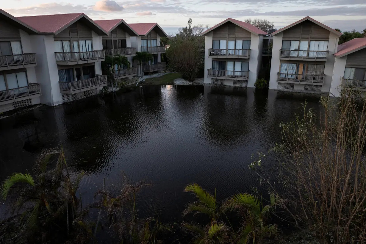 Aftermath of Hurricane Milton's landfall in Siesta Key, Florida