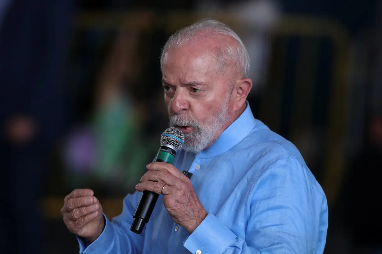 Brazil's President Luiz Inacio Lula da Silva speaks in Sao Paulo