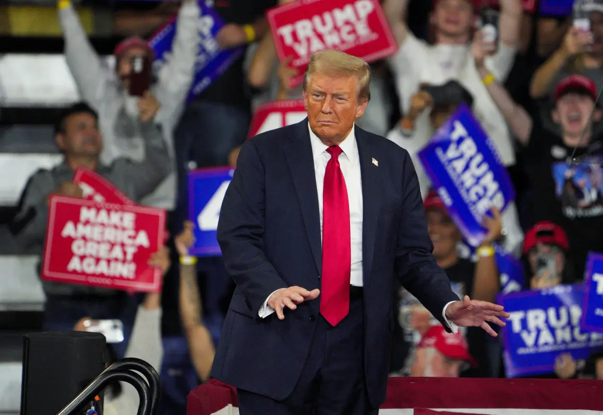 Republican presidential nominee and former U.S. President Donald Trump holds a campaign rally in Reading