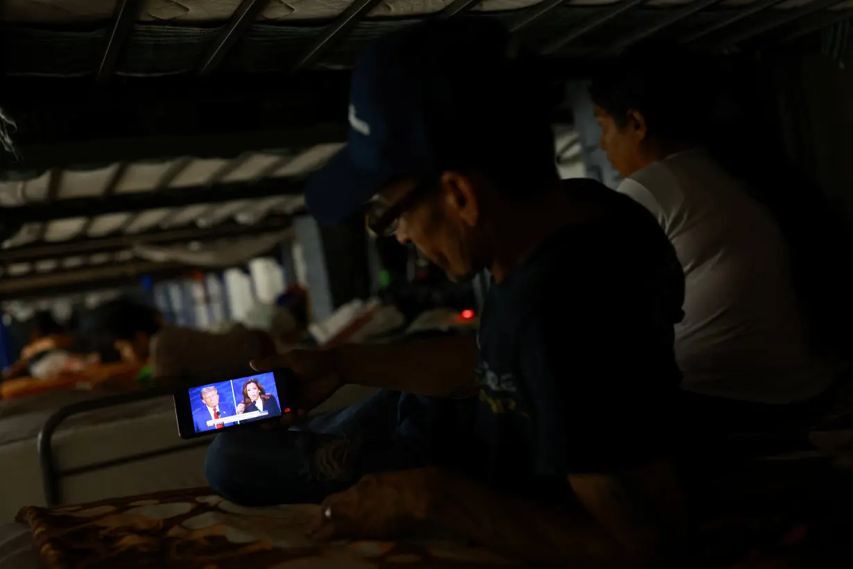 Harris-Trump presidential debate seen at a shelter in Ciudad Juarez