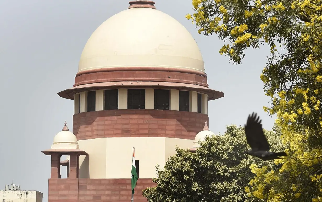 A view of the Supreme Court of India building, on March 21, 2021 in New Delhi, India.