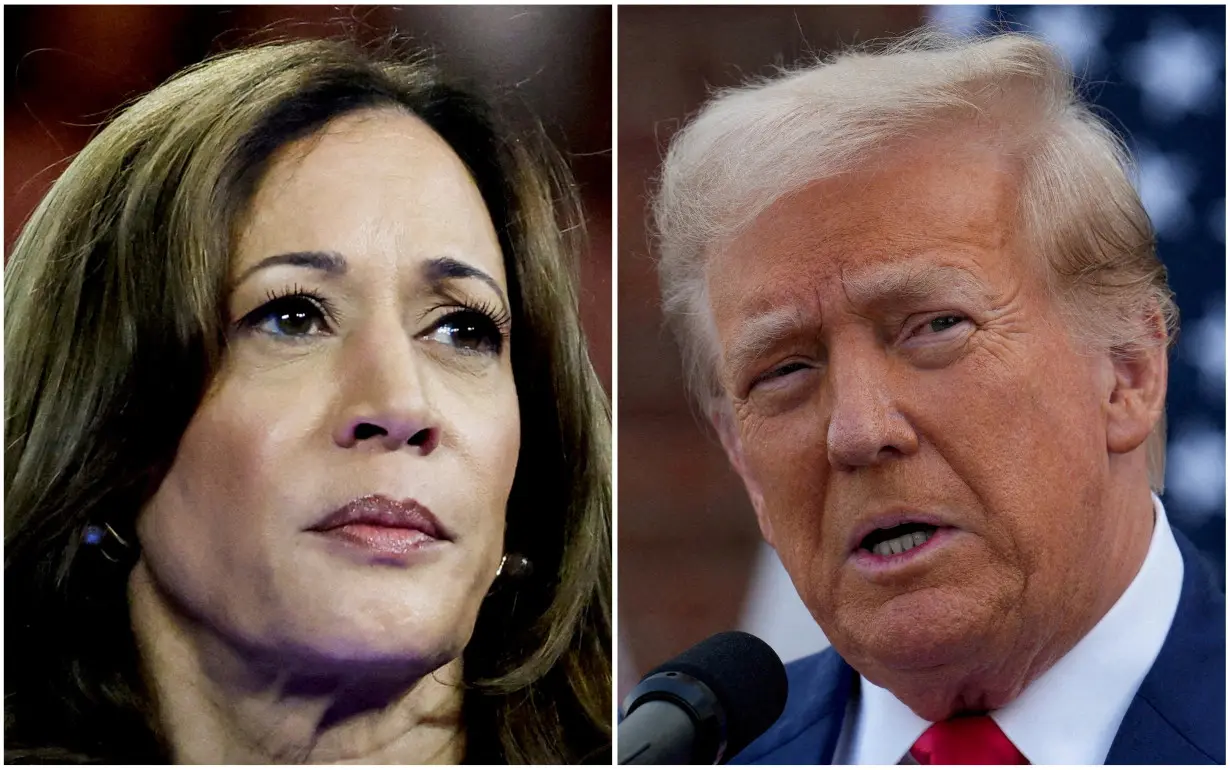 FILE PHOTO: U.S. Vice President Kamala Harris and former U.S. President Donald Trump in combo photograph