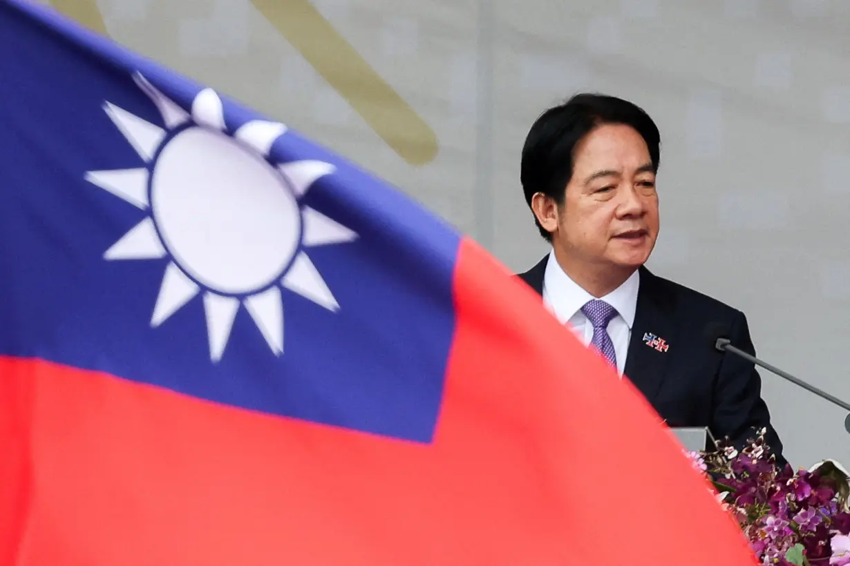 Taiwan President Lai Ching-te gives a keynote address on national day to mark the 113th birthday of the Republic of China, Taiwan's formal name